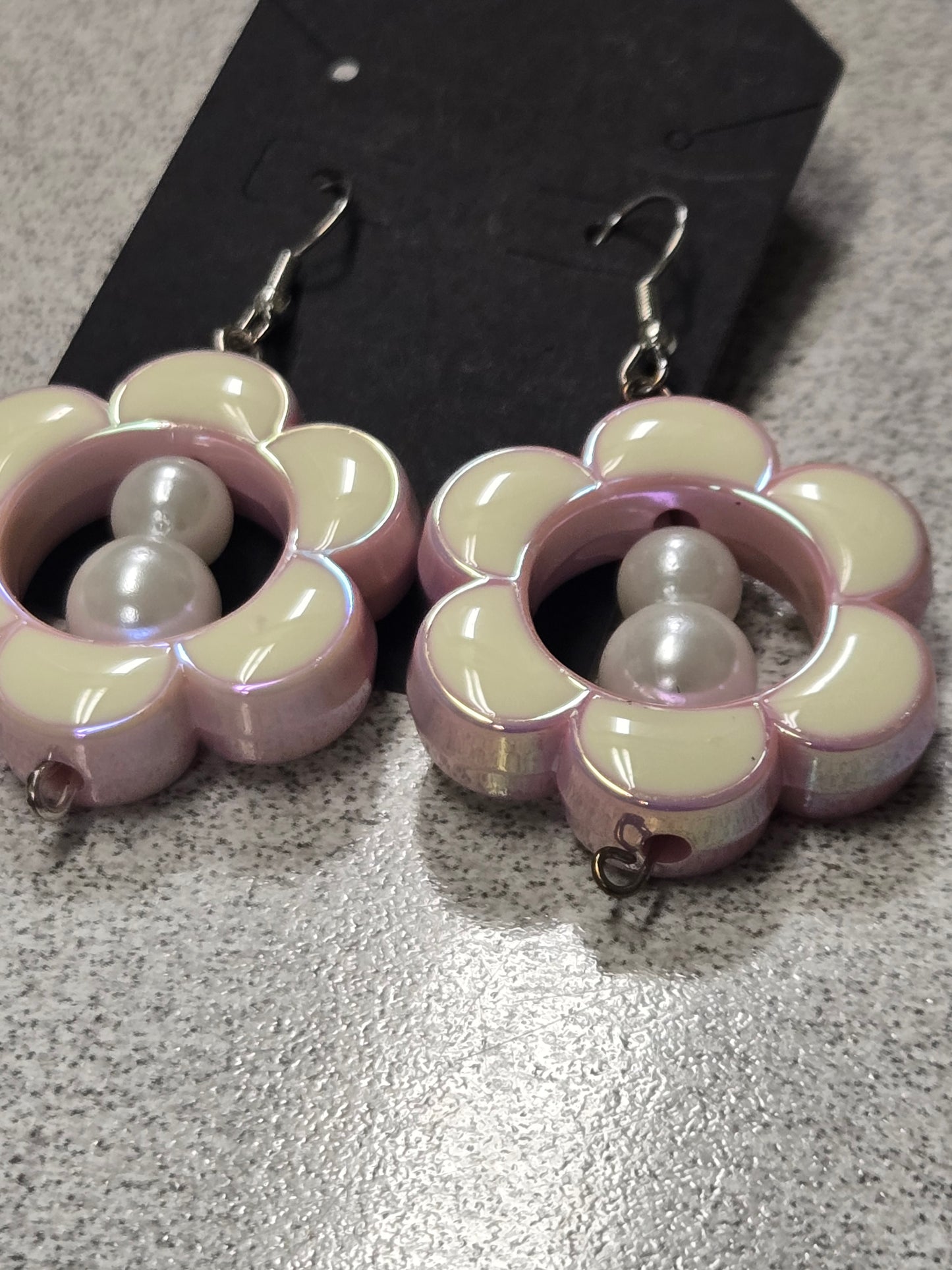 Pastel Pearl Flower Drop Earrings