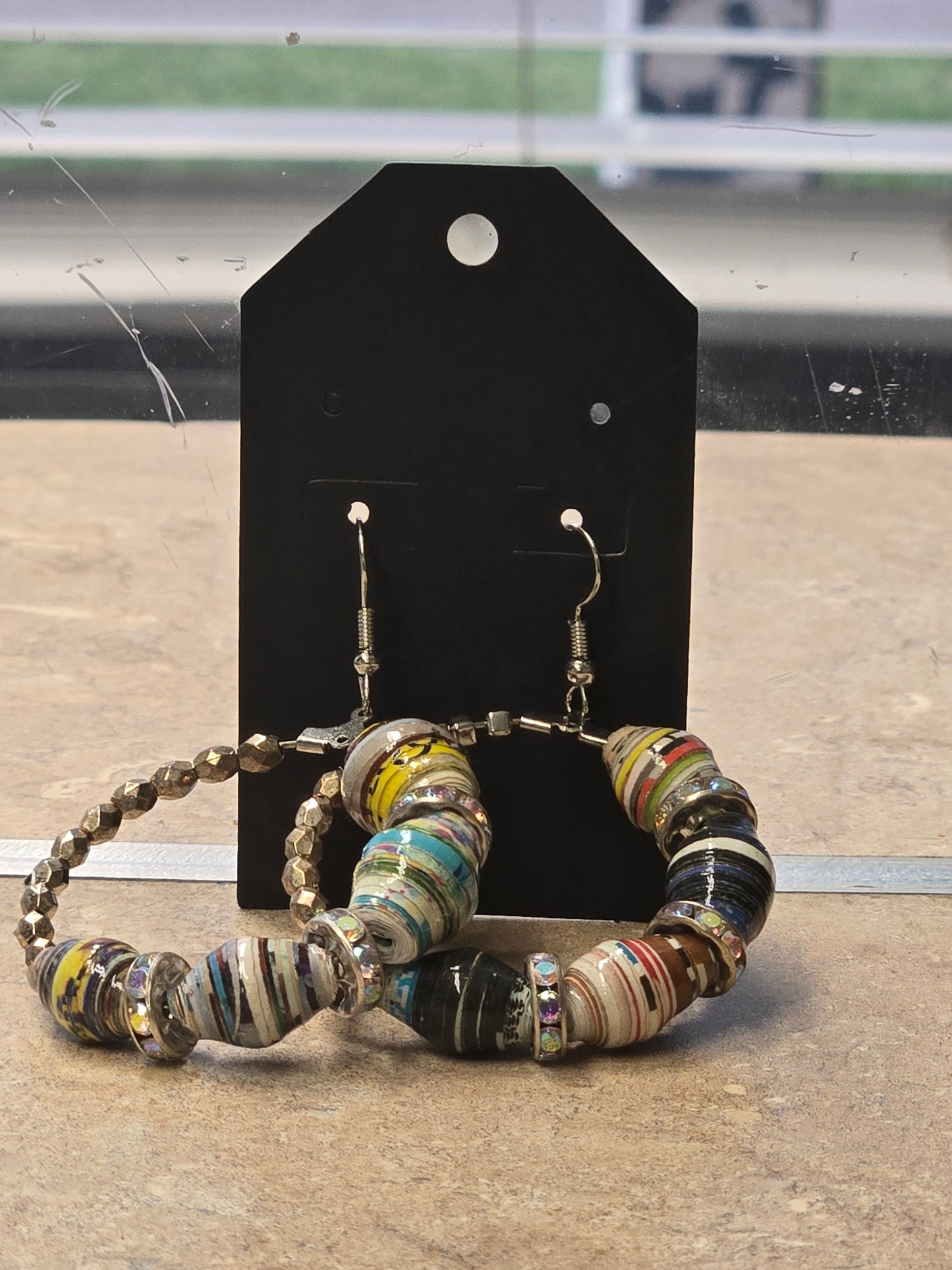 Drama Free, Extra Glam Paper Bead C-Hoops