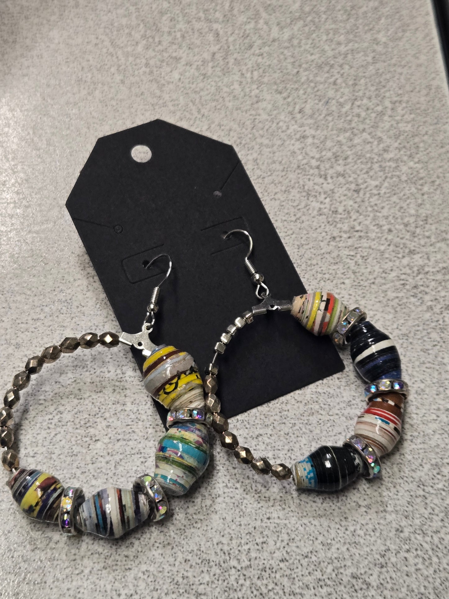 Drama Free, Extra Glam Paper Bead C-Hoops
